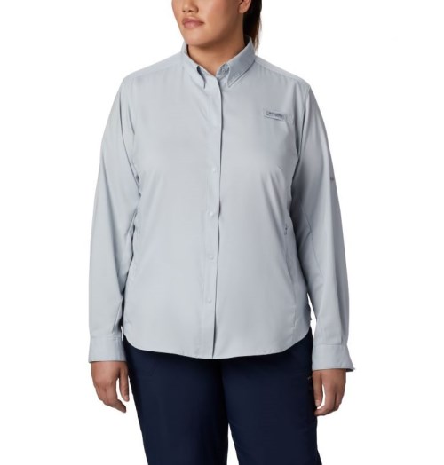 Camasa Columbia PFG Tamiami II Long Sleeve Dama Gri Deschis | Plus Size GKA70M8Z1